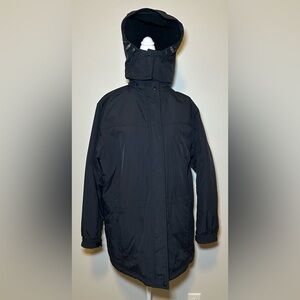 L.L. Bean women’s black jacket coat fall winter utility hood pockets fleece L